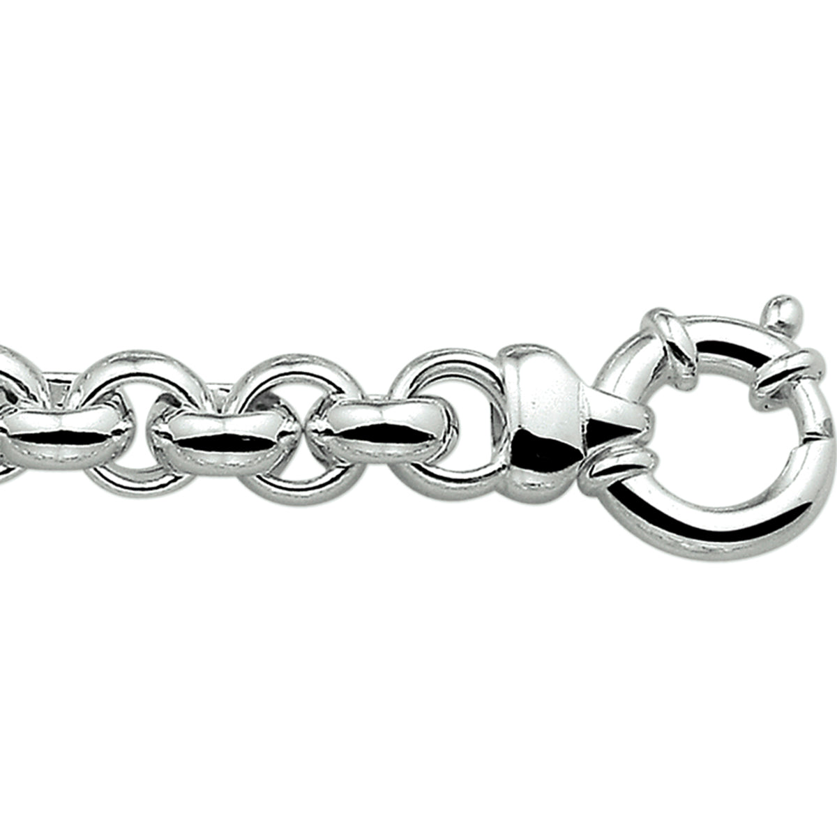 Armband Jasseron 10 mm mit großem Federverschluss Silber Weiß