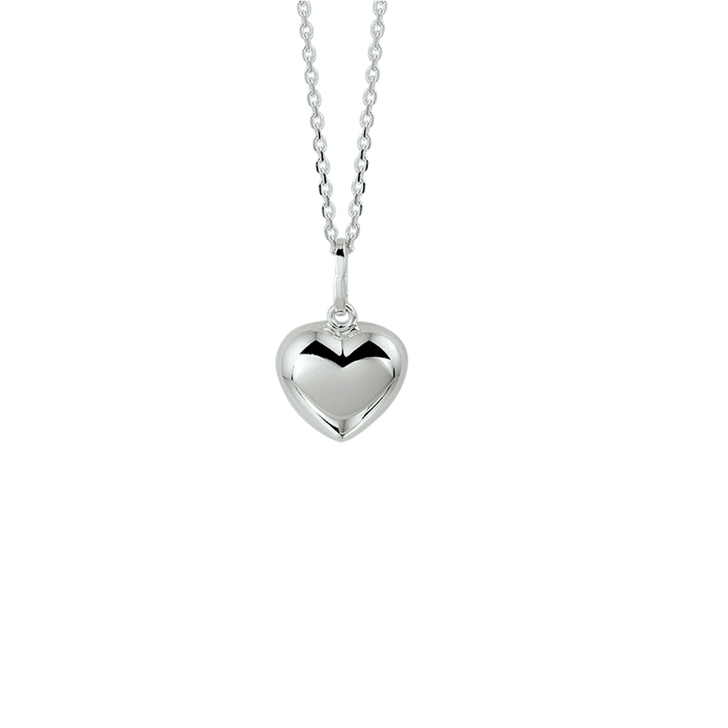 collier hart 41 + 4 cm zilver wit
