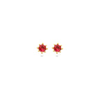 9k oorknoppen rood zirkonia 4,5 mm 9K geel