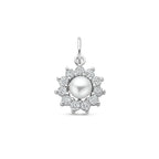 hanger parel en zirkonia 16 mm zilver gerhodineerd