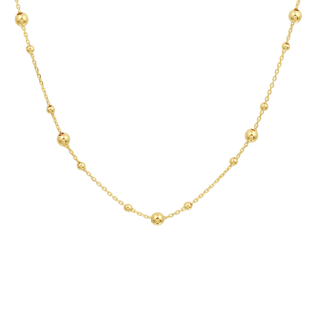 collier bolletjes 0,8 mm 42 - 45 cm 14K geelgoud - bol/half-bol