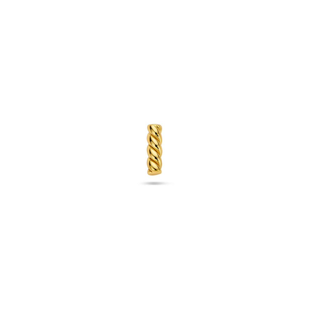 flat back piercing gedraaide balk 6 mm 1 micron zilver verguld (geel)