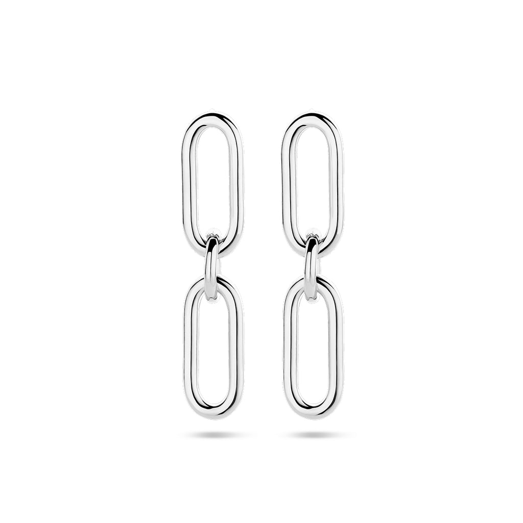 oorhangers paperclip ronde buis zilver gerhodineerd