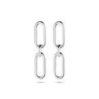 oorhangers paperclip ronde buis zilver gerhodineerd
