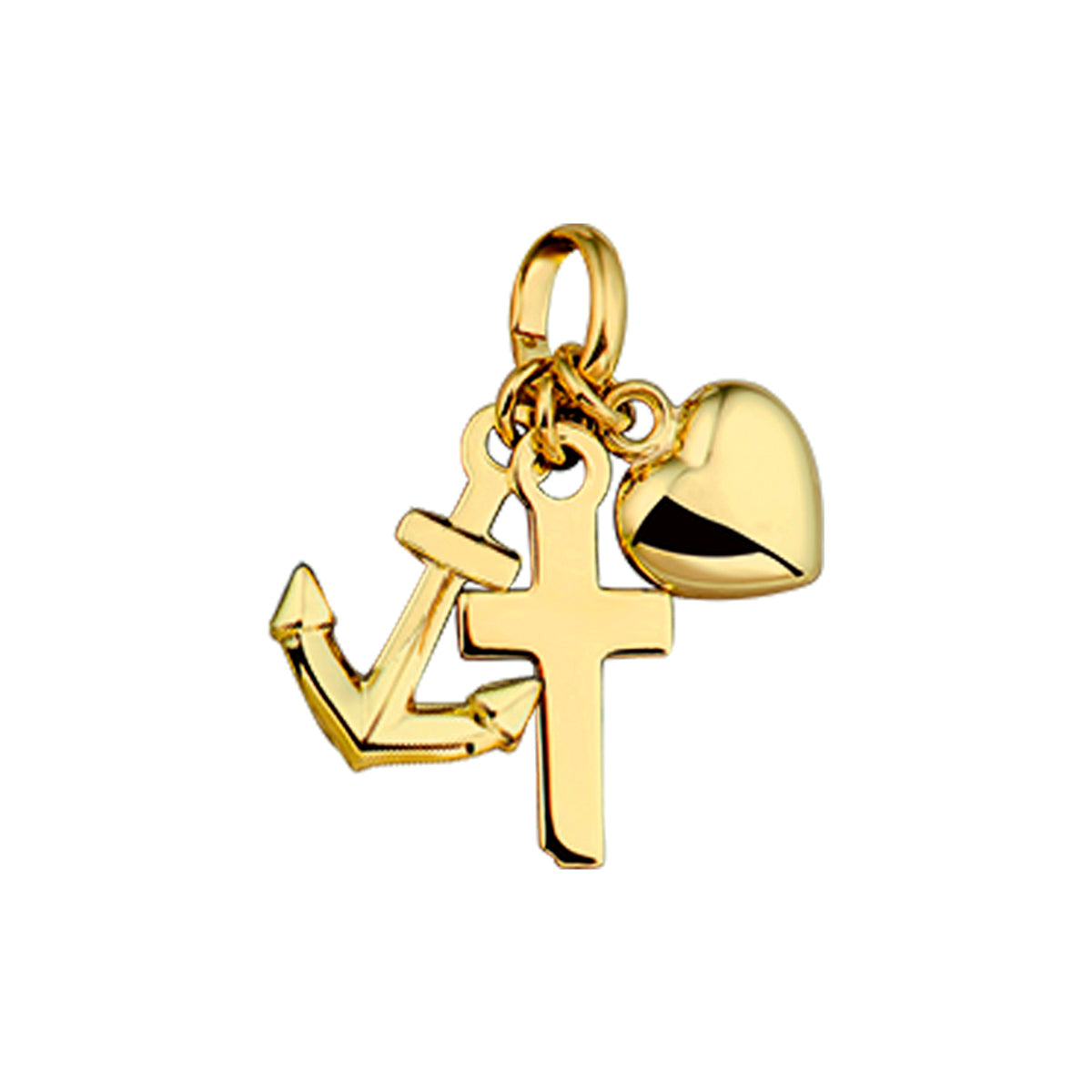 Anhänger Glaube, Hoffnung und Liebe 14K Gelbgold