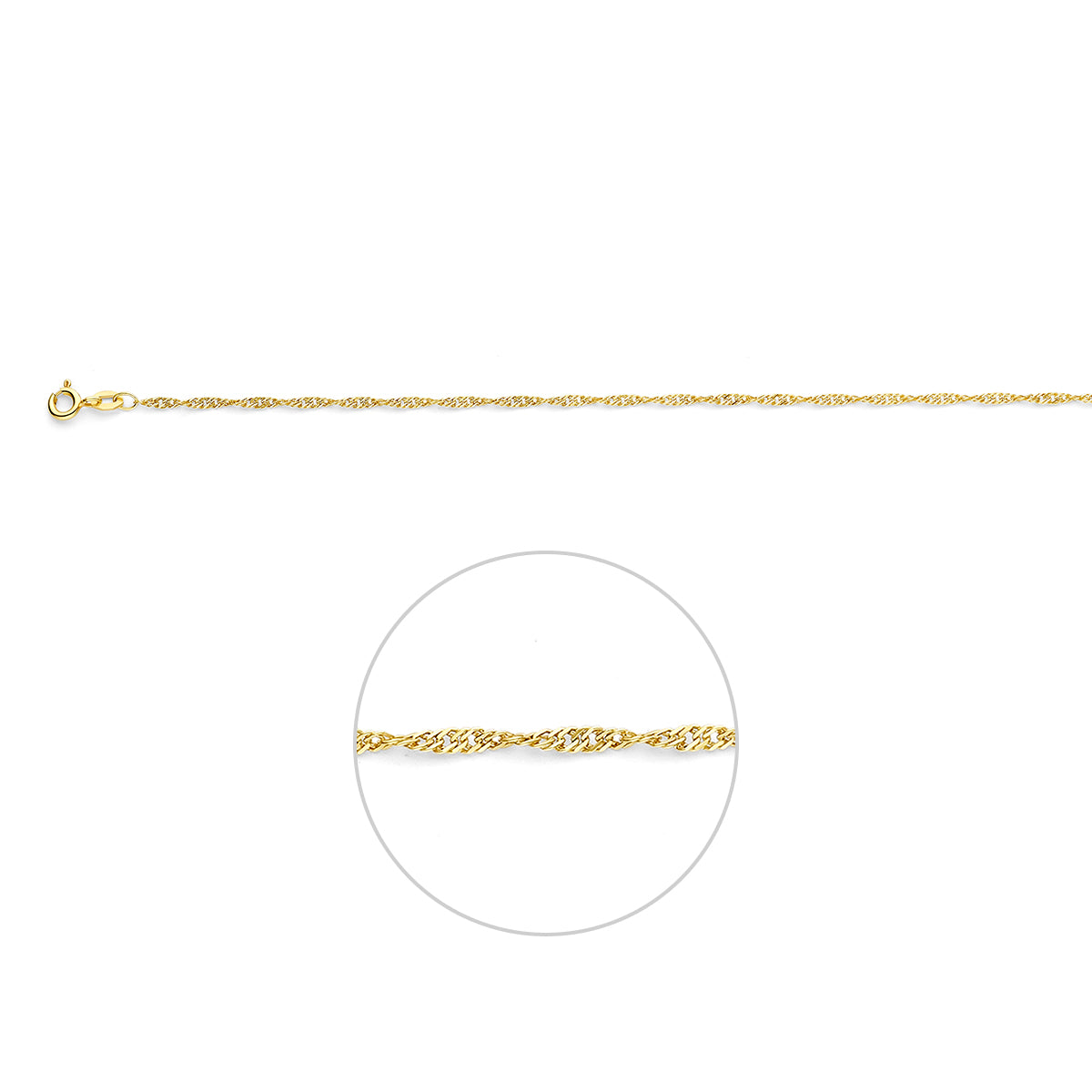 enkelbandje singapore 1,8 mm 14K geelgoud