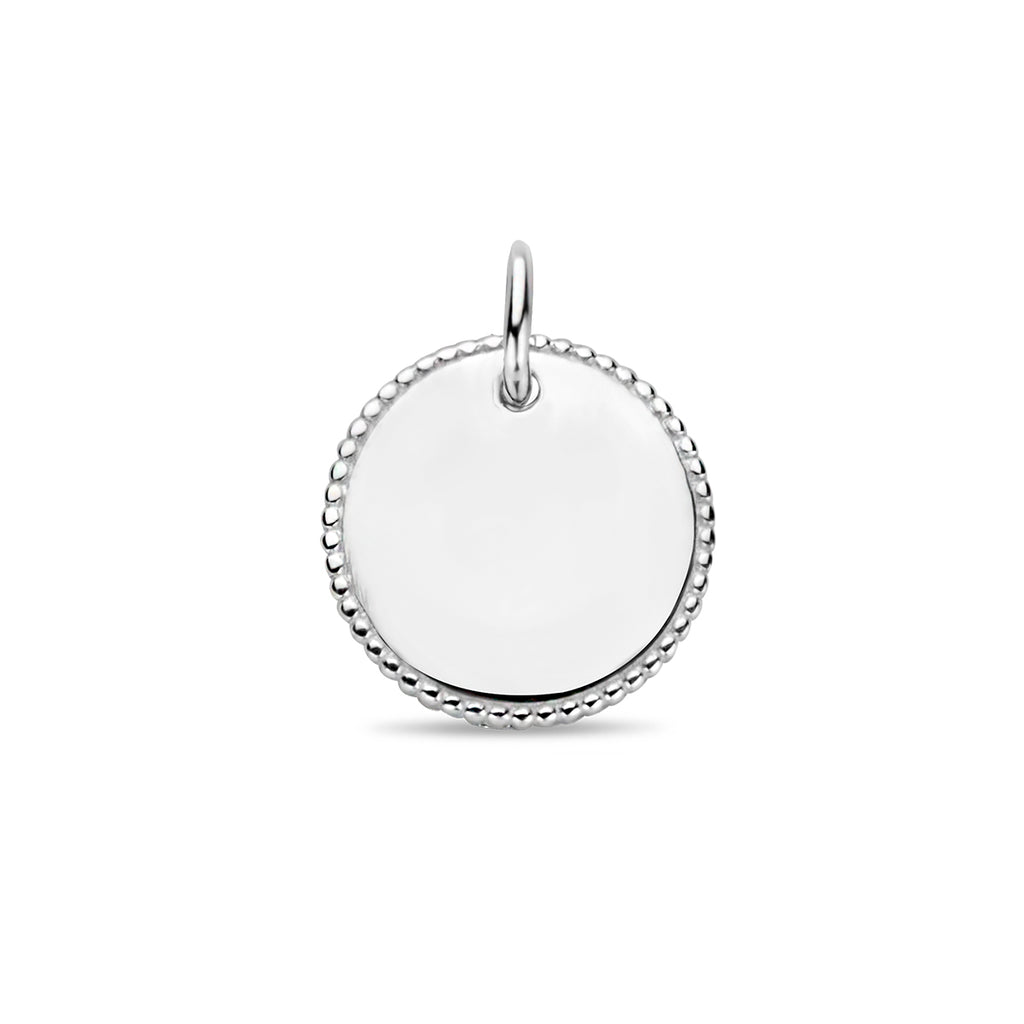 graveerhanger rond zilver gerhodineerd