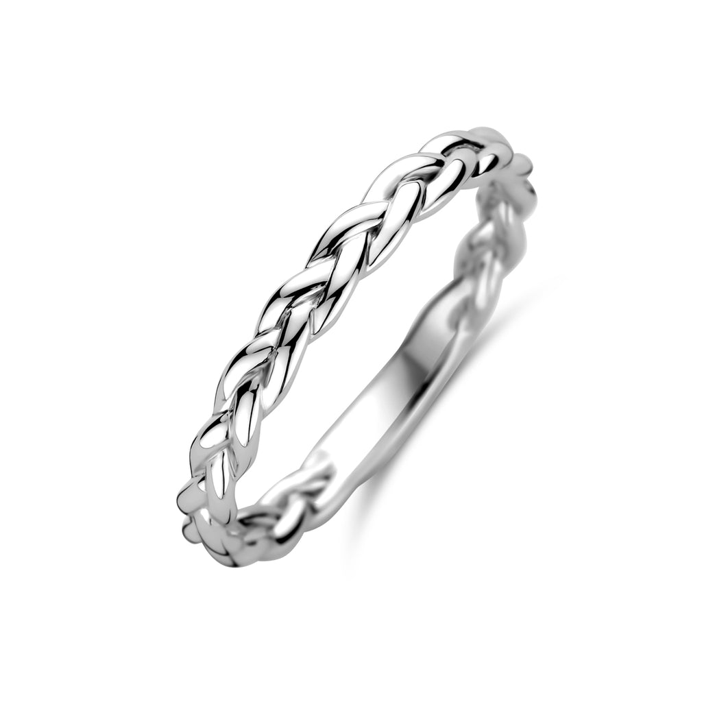 Ring geflochtenes Silber rhodiniert