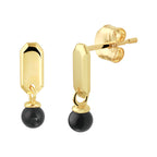 oorhangers onyx 14K geelgoud