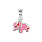 Anhänger Elefant Emaille rhodiniertes Silber