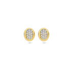 oorknoppen zirkonia 8 mm 14K geelgoud