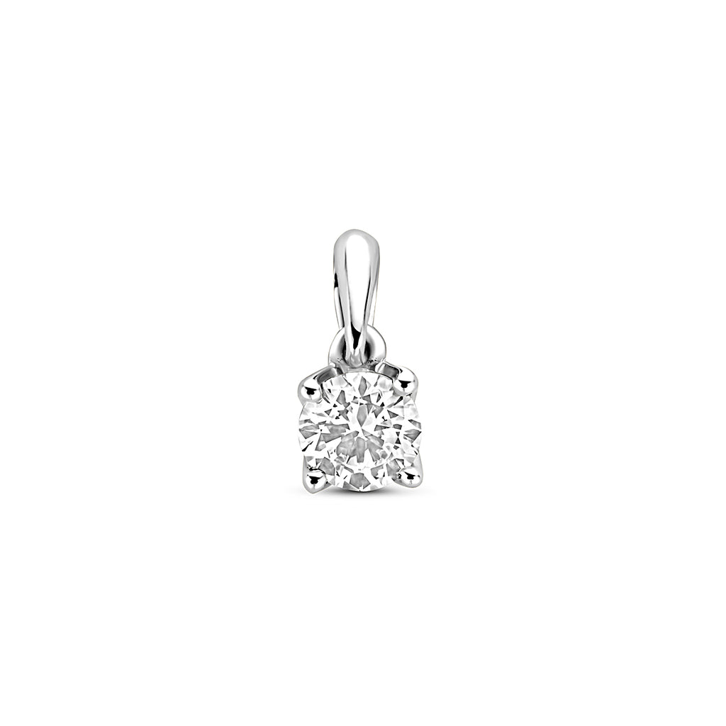 Anhänger Lab Grown Diamant 0,25 ct H SI 9,5 mm 14K Weißgold