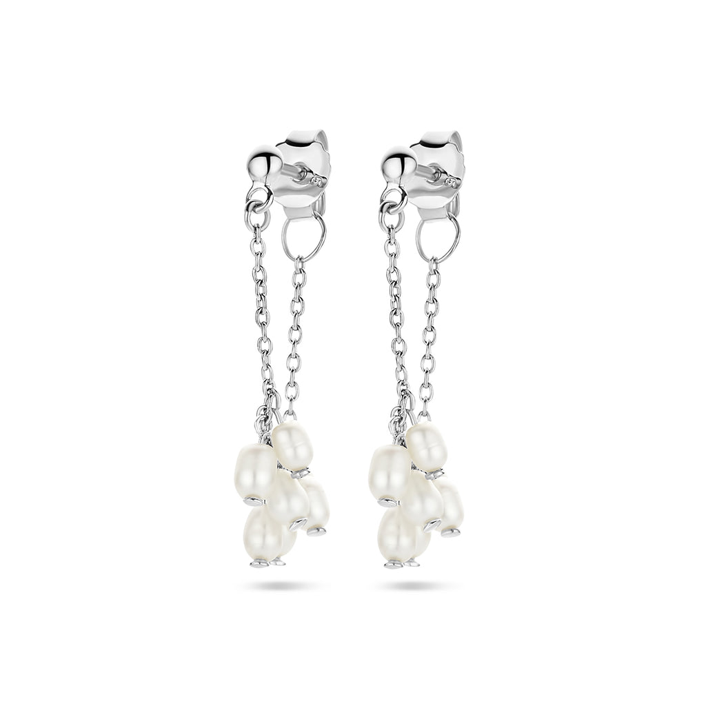 oorhangers parels zilver gerhodineerd