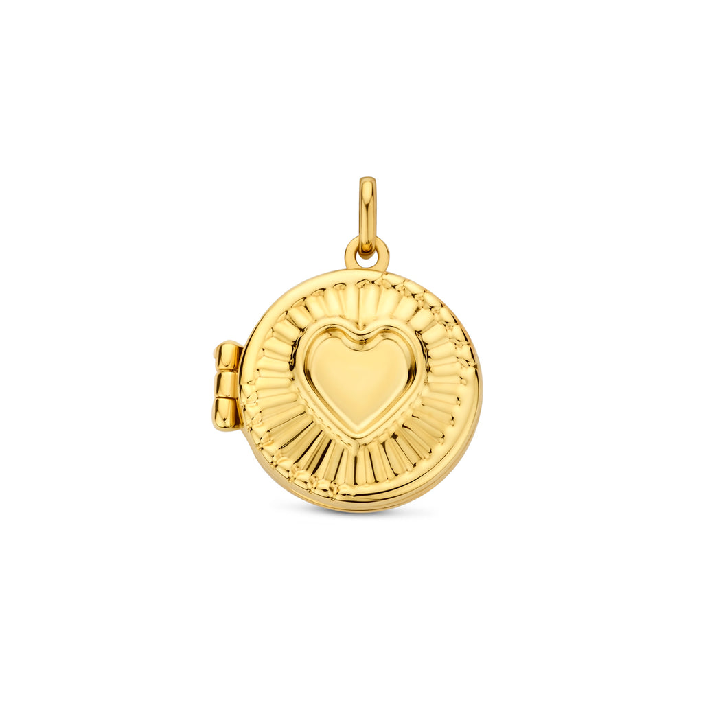 medaillon hartje 15 mm 14K geelgoud