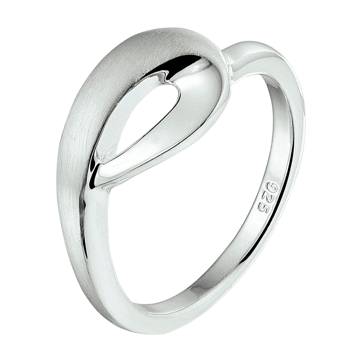 ring poli/mat zilver gerhodineerd
