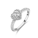Ring Herz Zirkonia Silber rhodiniert
