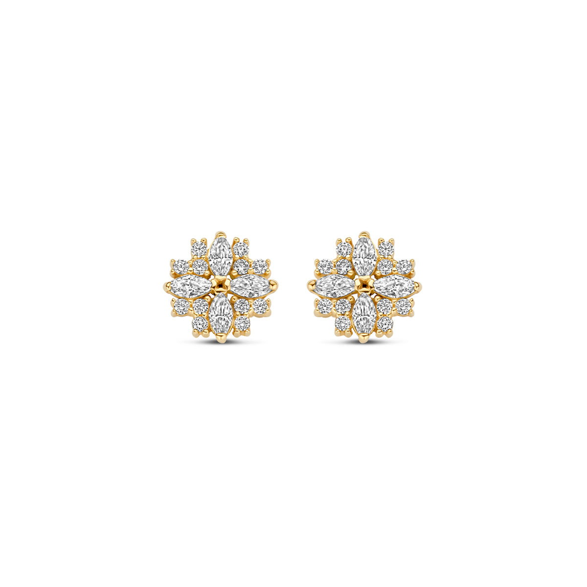 Ohrstecker Zirkonia 7 mm 14K Gelbgold