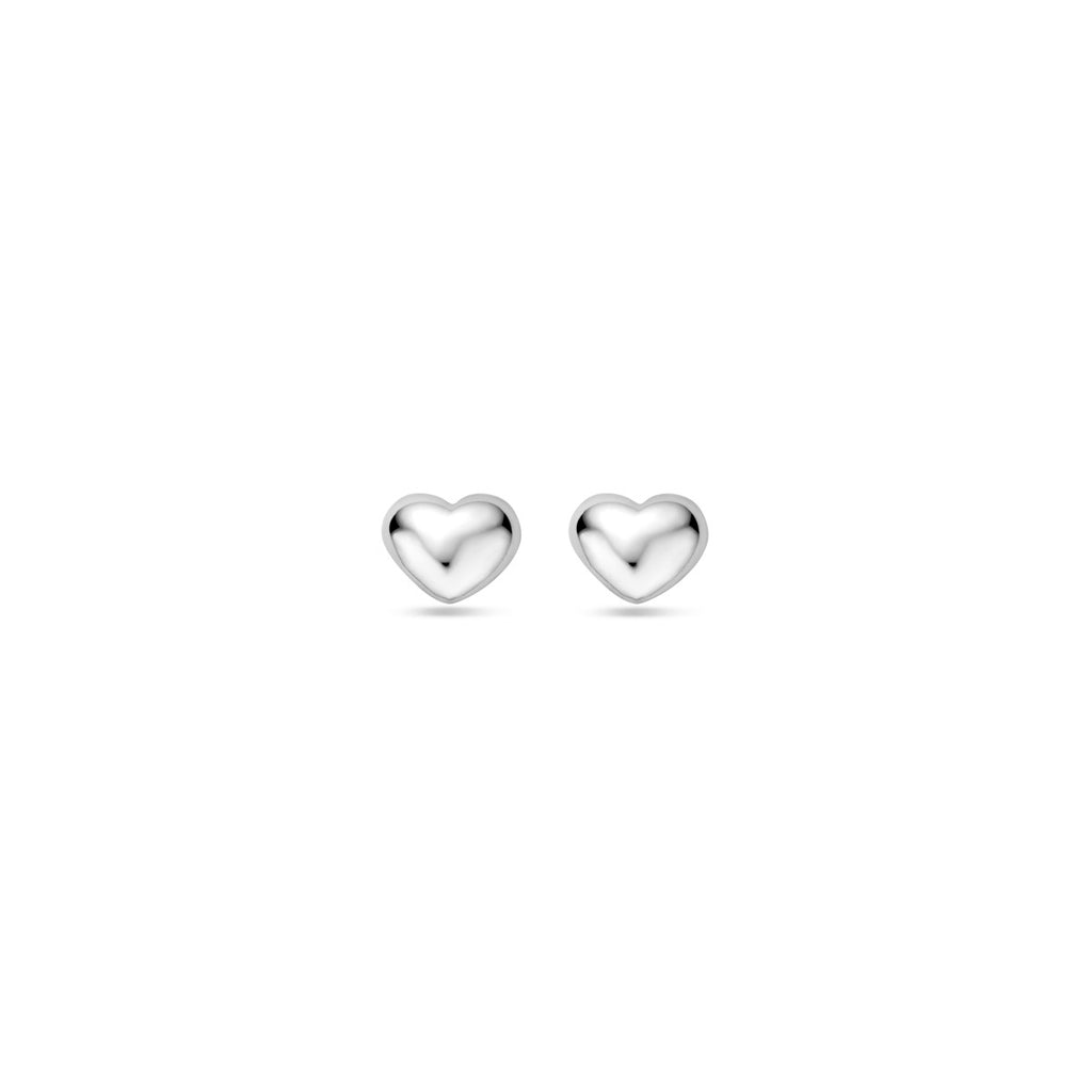 Ohrstecker Herz 4 mm rhodiniert Silber