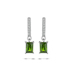 oorhangers groen en wit zirkonia zilver gerhodineerd