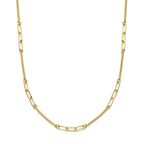 combi-collier gourmette en paperclip 3,6 mm 40 + 5 cm 3 micron zilver verguld (geel)