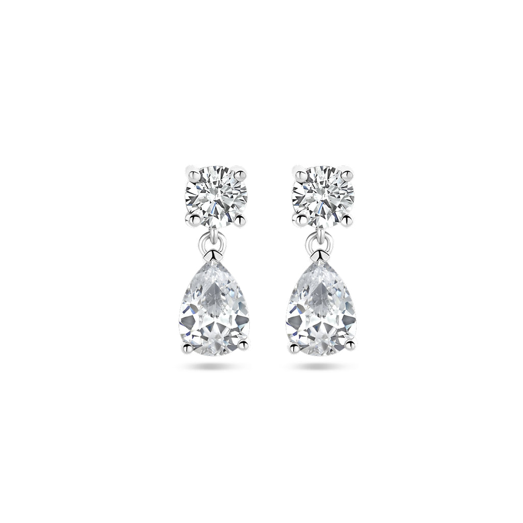 oorhangers zirkonia zilver gerhodineerd