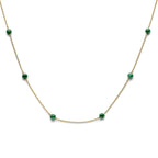 Halskette Malachit 42 + 3 cm 3 Mikron vergoldetes Silber (gelb)