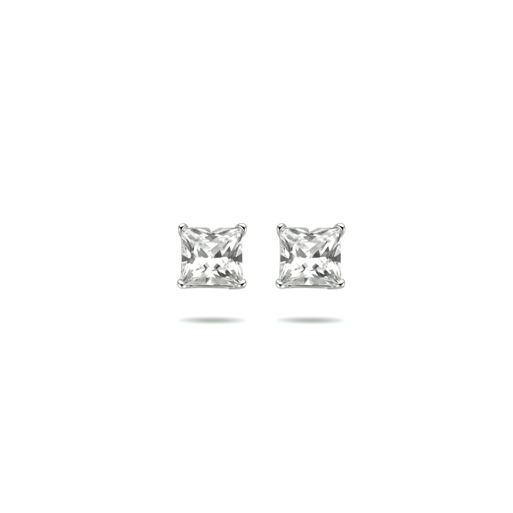 oorknoppen zirkonia zilver wit
