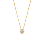 Halskette Rosette Zirkonia 40 - 42 - 44 cm 14K Gelbgold