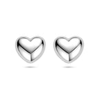 Ohrstecker Herz 13 mm Silber rhodiniert
