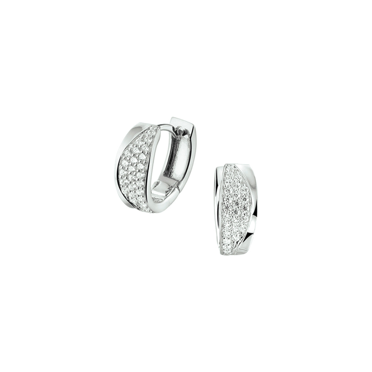 klapoorringen zirkonia zilver gerhodineerd