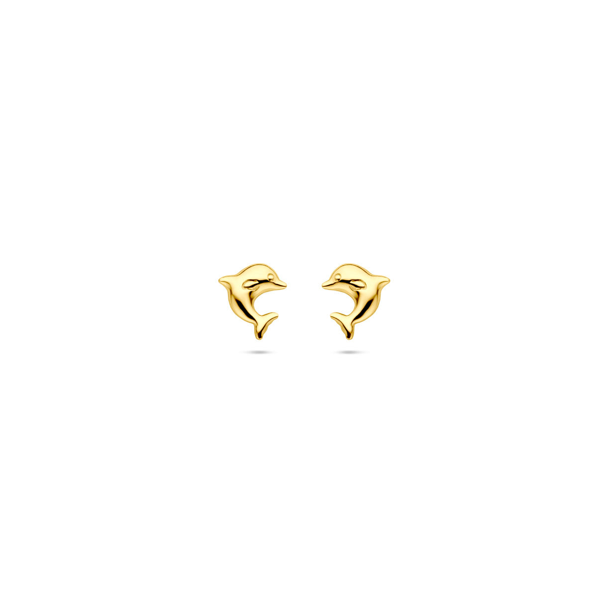 oorknoppen dolfijn 7 mm 14K geelgoud
