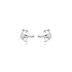 oorknoppen paardenhoofd zilver wit