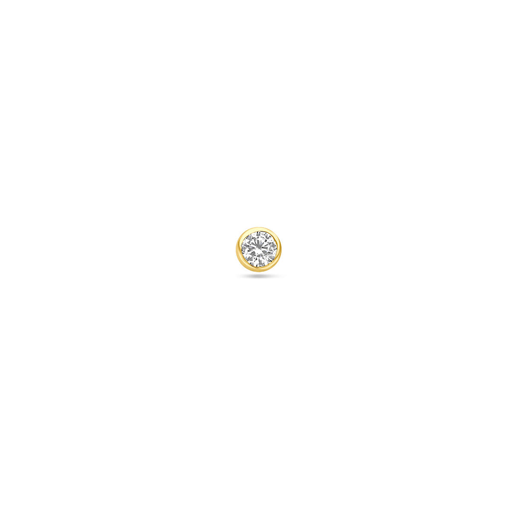 Flat Back Piercing Zirkonia 3 mm 14K Gelbgold