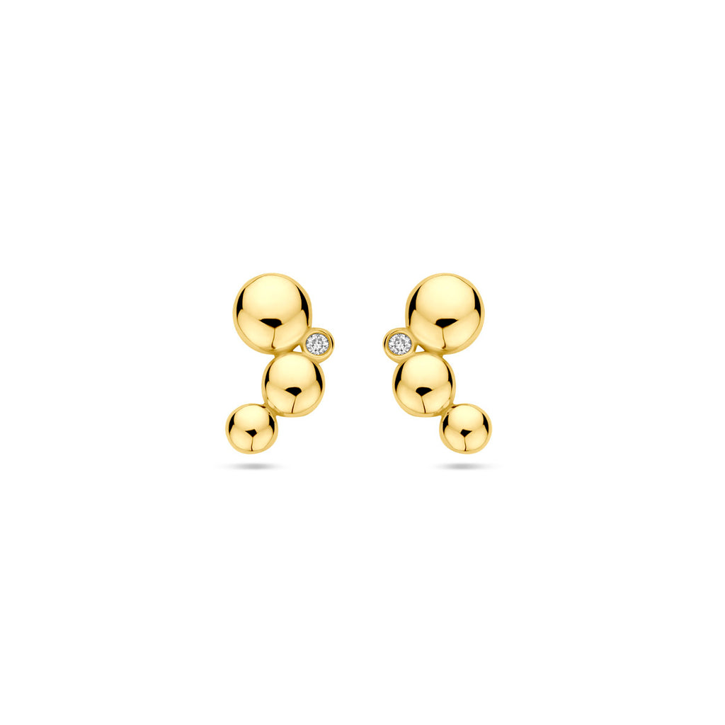 Ohrstecker Diamant 0.02ct (2x 0.01ct) H SI 11,5 mm 14K Gelbgold