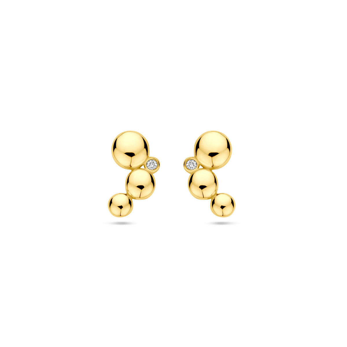 Ohrstecker Diamant 0.02ct (2x 0.01ct) H SI 11,5 mm 14K Gelbgold