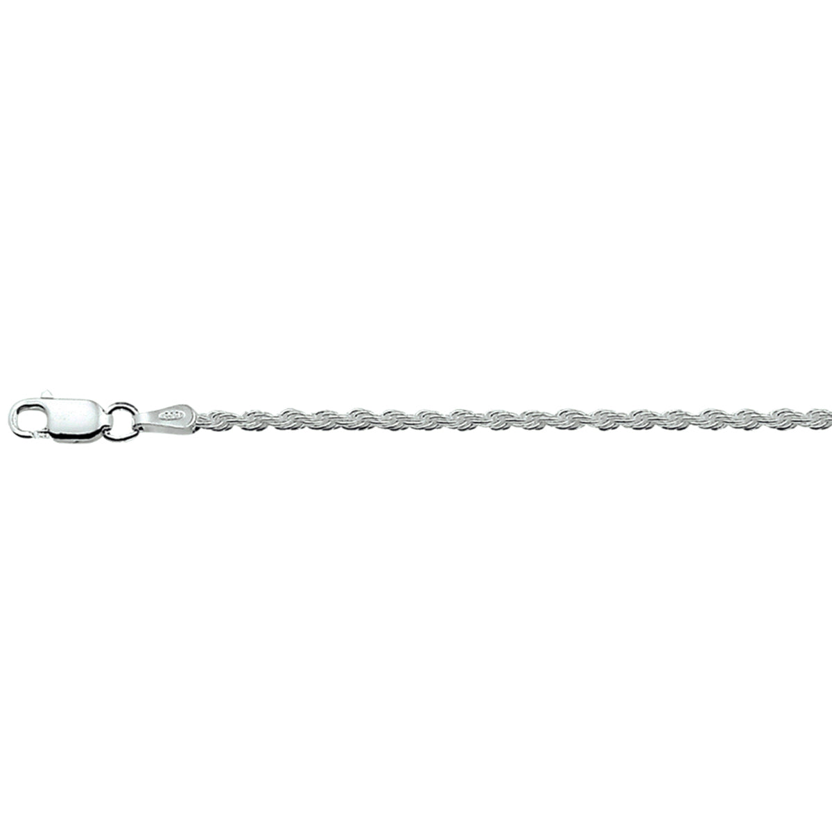 Fußkettchenschnur 2,0 mm 24 - 26 cm Silber rhodiniert