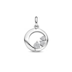Anhänger Zirkonia 18 mm rhodiniertes Silber