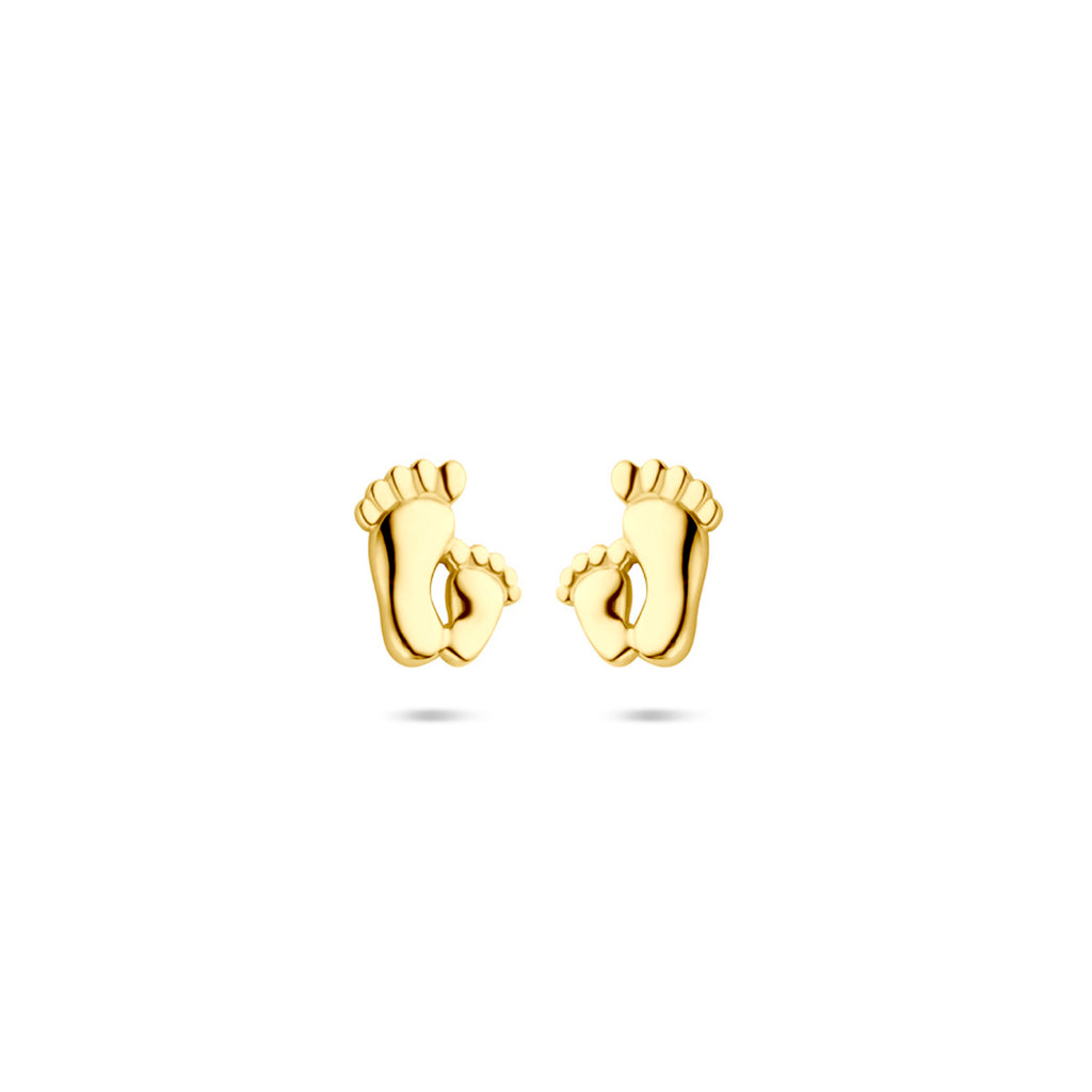 oorknoppen voeten 7 mm 14K geelgoud