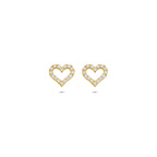 Ohrstecker Herz Zirkonia 7 mm 14K Gelbgold