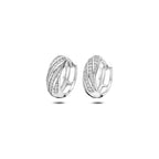 klapoorringen zirkonia 12 mm zilver gerhodineerd