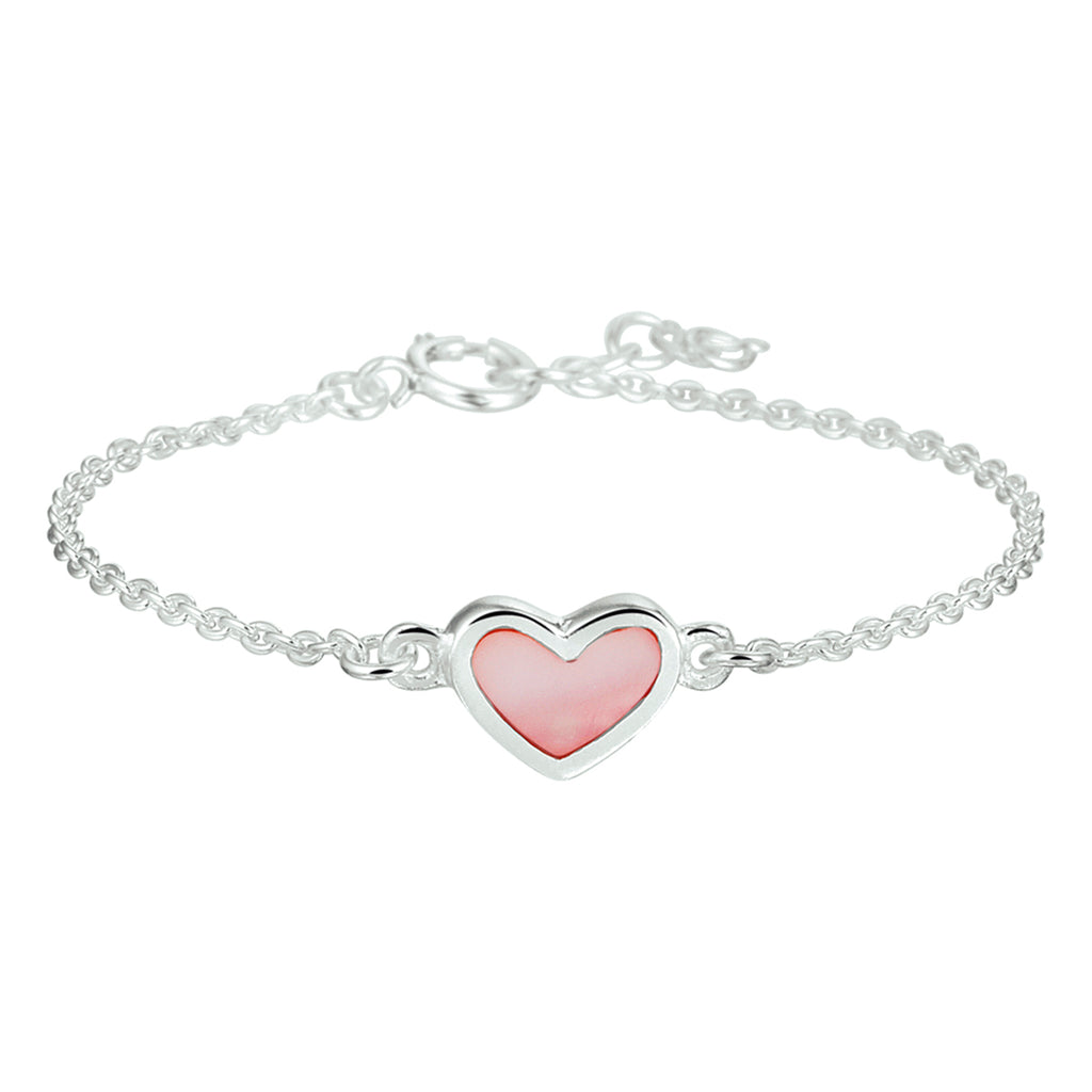 Armband Herz 13 - 15 cm silberweiß
