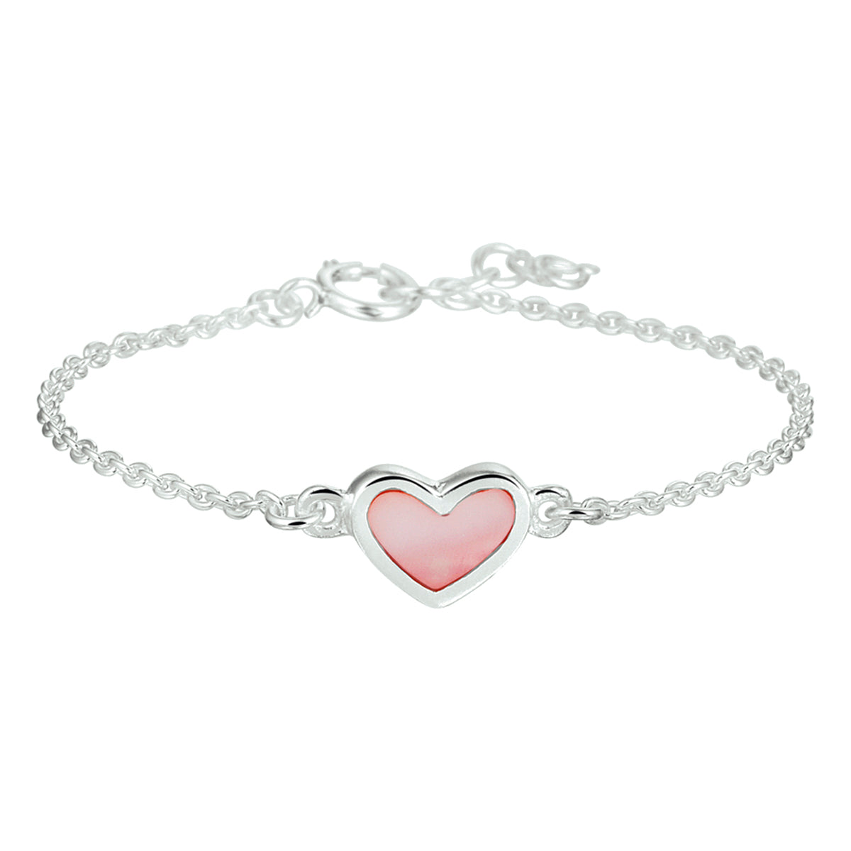 Armband Herz 13 - 15 cm silberweiß