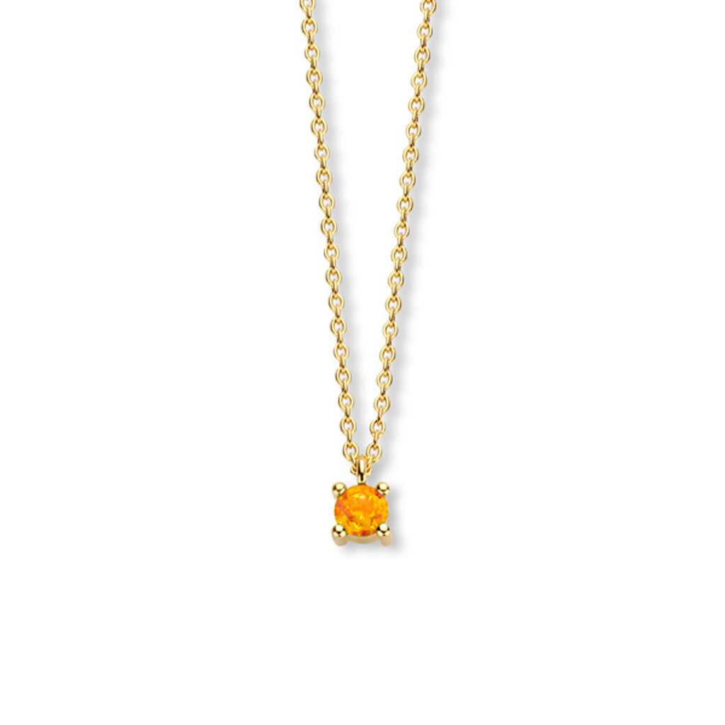 Collier met geboortesteen 40 - 42 - 44 cm 14K geelgoud