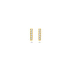 Ohrstecker Balken Zirkonia 8 mm 14K Gelbgold