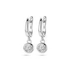 klapoorringen zirkonia 23 mm zilver gerhodineerd