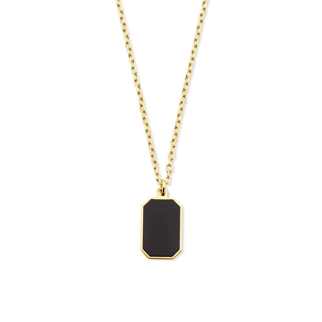 Onyx-Halskette 40 - 42 - 44 cm 14K Gelbgold