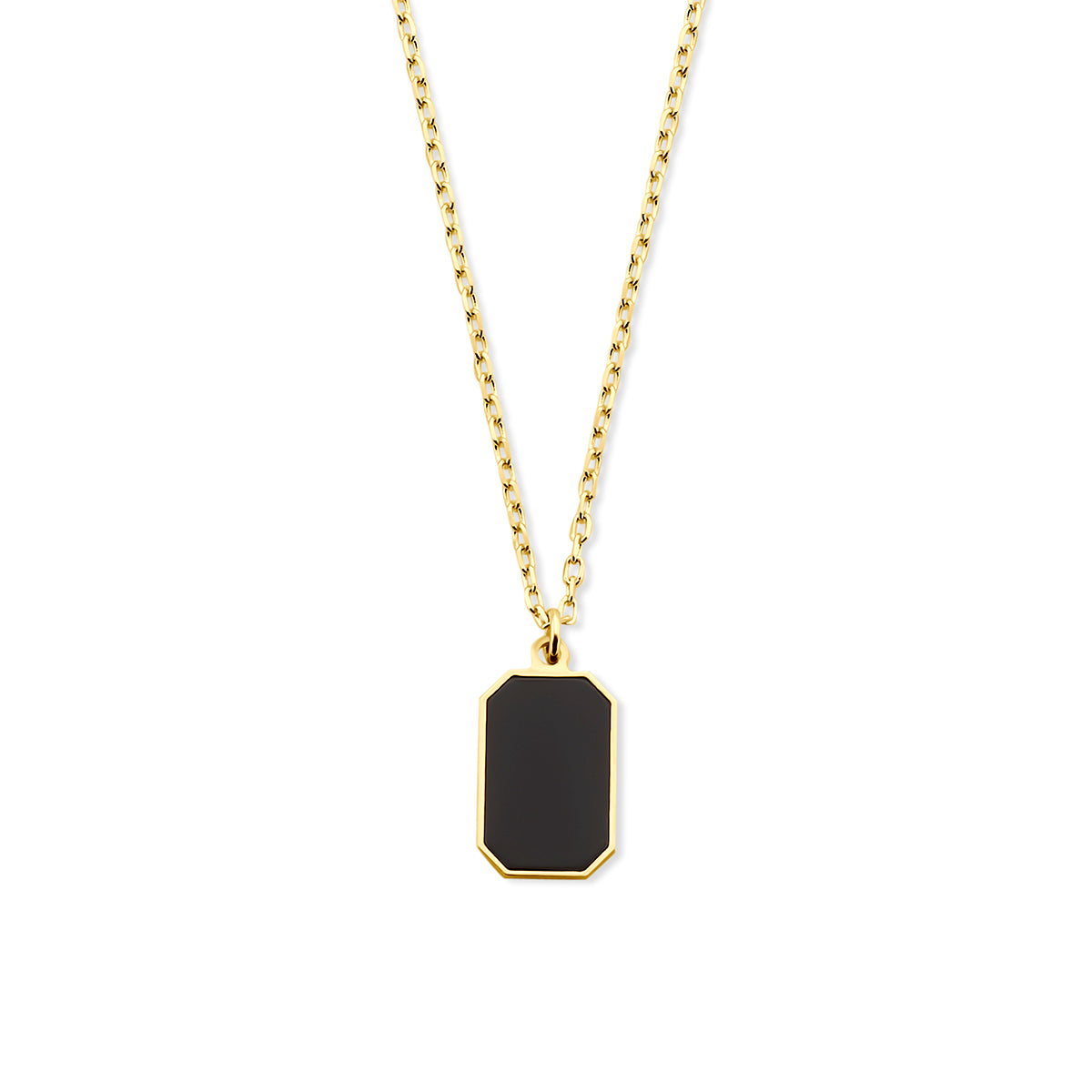 Onyx-Halskette 40 - 42 - 44 cm 14K Gelbgold