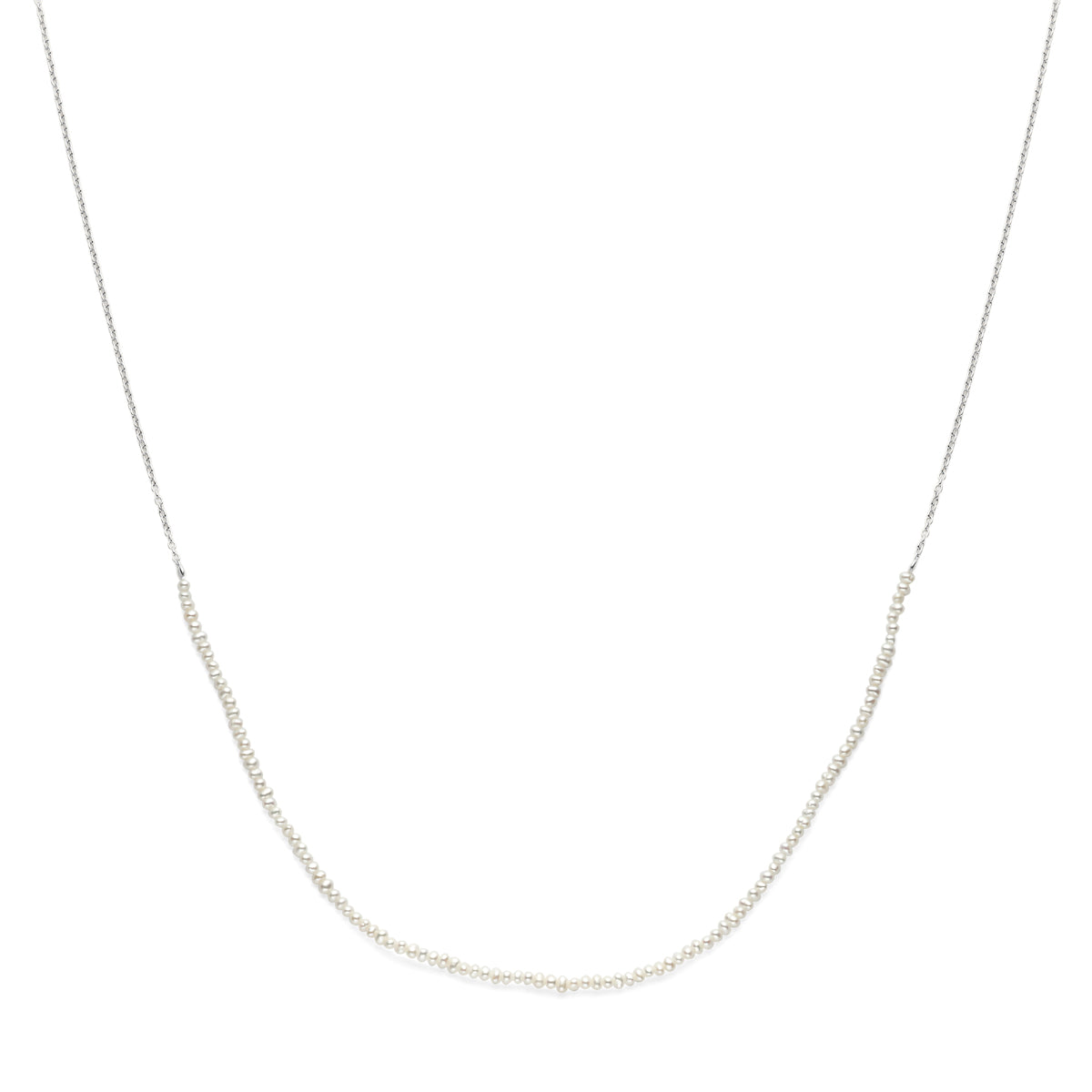 Halskette Perlen 41 - 43 - 45 cm rhodiniertes Silber