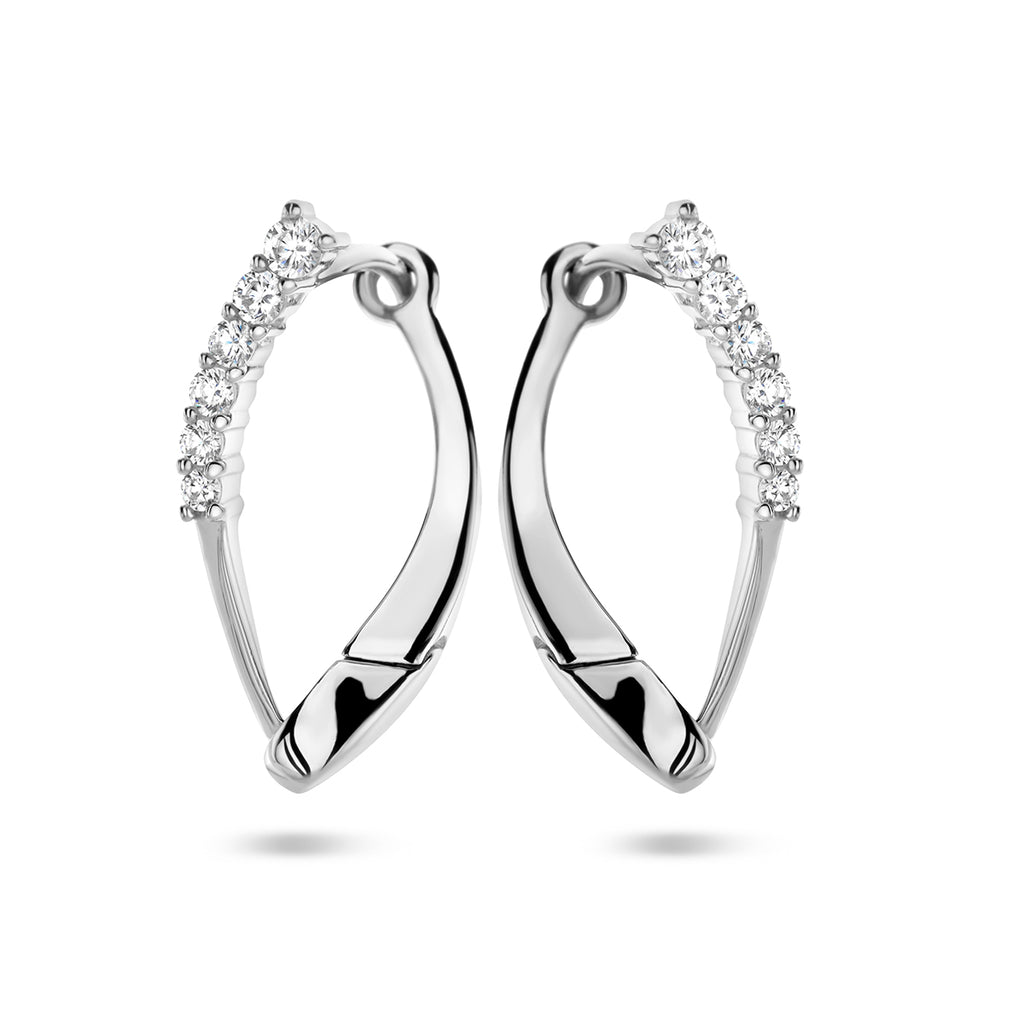 klapoorringen zirkonia zilver gerhodineerd