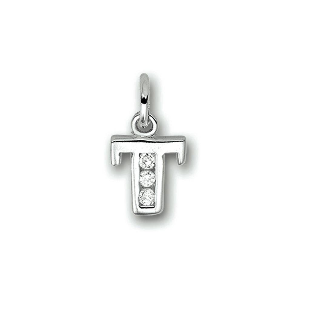 hanger letter zirkonia zilver gerhodineerd